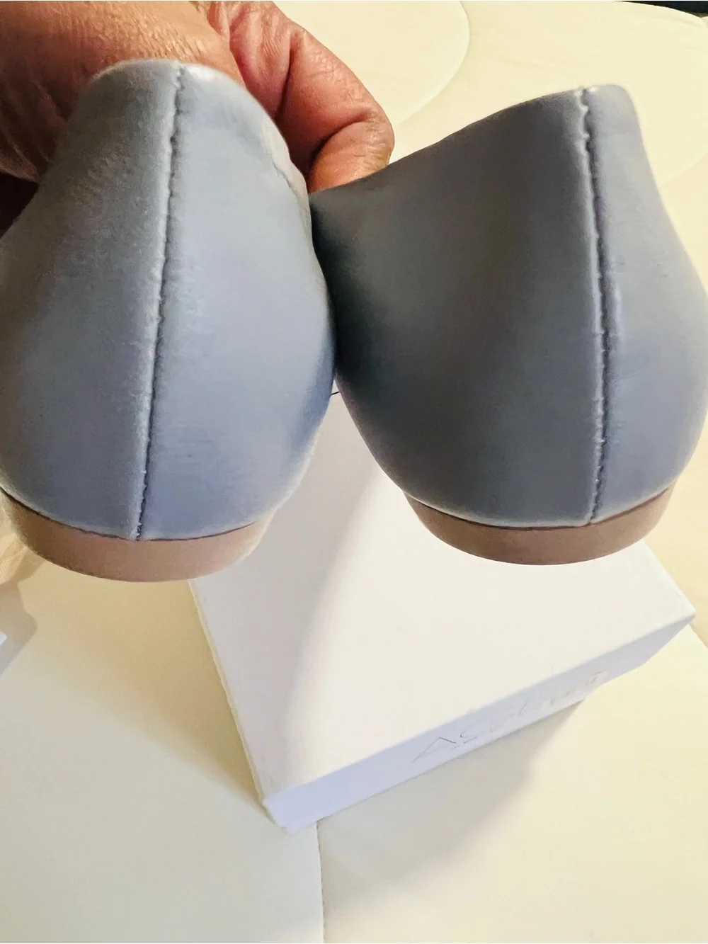 NIB AGL Mila Ballet Pointed Toe Flats with Snakeskin Accent - Size 36.5/6.5US
